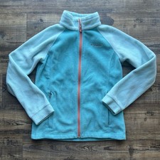 Columbia Girls Turquoise/Blue Full Zip Fleece Jacket Size Large 14/16 