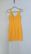 Lulus Dress Womens Small Mustard Yellow V Neck Bodycon Mini Lined Tank Strap