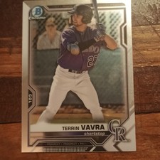 Topps 2021 Bowman Chrome Prospect Terrin Vavra Colorado Rockies #BCP-100