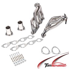 Polished Stainless Shorty Exhaust Headers For Chevy Gmc Bbc 366 454 V8 1965-1973