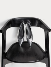 Marks & Spencer Womens Flat Ballerina Shoes in Silver - M&S