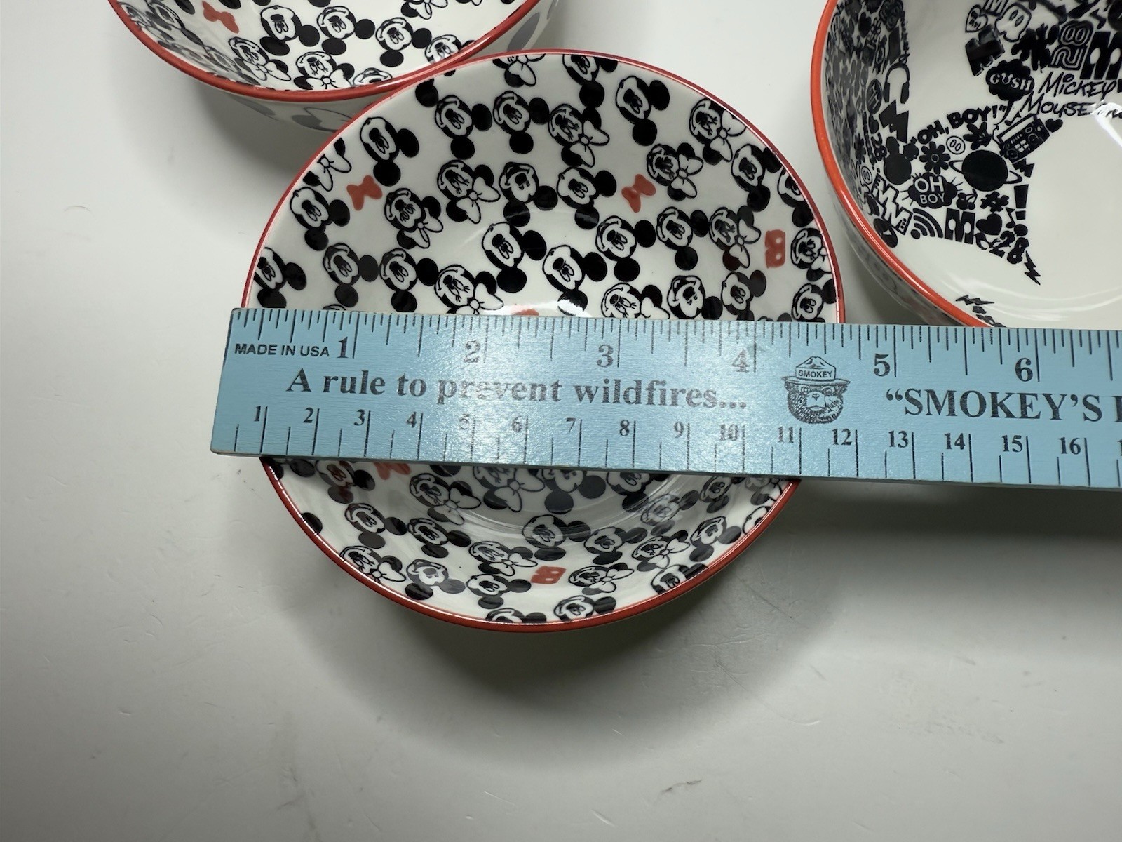 Disney Mickey & Minnie Mouse Cereal/Snack Tidbit Bowls Set Of 3 - New