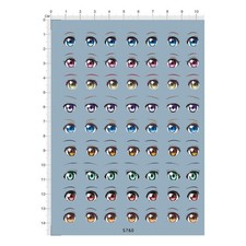 1/6 1/8 1/12 7mm Different Color Eye Eyebrow Figure Doll Model Water Slide Decal