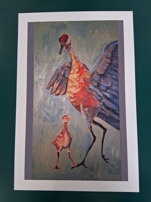 Sandhill Crane Mom And Baby Print