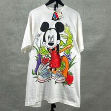 Mickey Mouse Vintage Tee T Shirt Farmer Mickey Made In USA Jerry Leigh Size OSFA