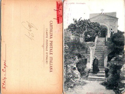 Capri Italy Postcard Eremitaggio Vintage De Luca Napoli Unposted Antique Rare