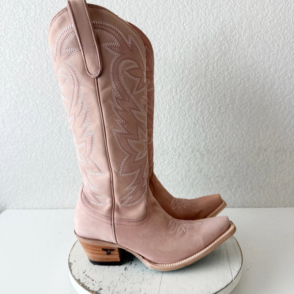 Lane SMOKESHOW Botas de Cowboy Femininas 8.5 Rosa Cowgirl Ocidental Biqueira Pontiaguda na Bezerro Médio - Imagem 2 de 4