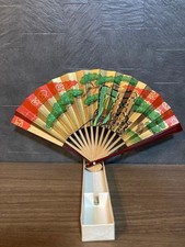 Hand Fan Sakura Floral Multicolor Paper Wood Unused in Box