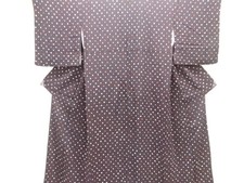 7476823: JAPANESE KIMONO / ANTIQUE KIMONO / SILK / KINSHA / SHIKISHI PATTERN