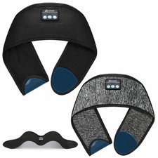 2PCS Adjustable Bluetooth Headband Headphones, Sleeping Headphones with Thin ...