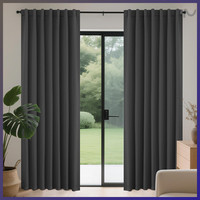 Gardinen Blickdichte VorhäNge Dunkelgrau Mit Schlaufen 140X245 Cm Wohnzimmer