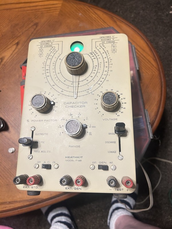 Vintage Heathkit IT-28 Capacitor Checker Tester w Manual Magic Eye Powers On