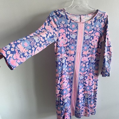 Lilly Pulitzer Marlowe Iris Blue Werk It Shirt Dress Pima Floral XS