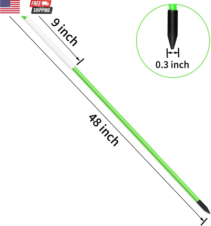 Marcadores de entrada estacas de nieve estacas de arado verde de 48 pulgadas fibra de vidrio reflectante, Pa Foto 2 de 4