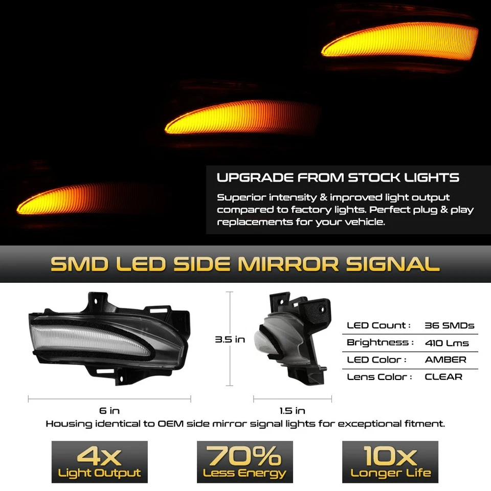 Sequential LED Side Mirror Turn Signal Lights For 2009-2015 IS250 IS350 ES350 Foto 2 de 4
