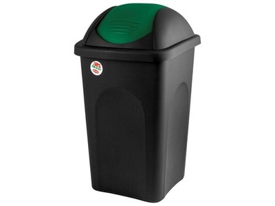 Schwarzer Basculina Eimer Mit Grübem Deckel 60 Liter Stefanplast