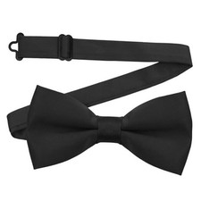 Mens Bow Tie, Solid Bow Ties for Men, Pre-tied Black Bowties Men for A:black