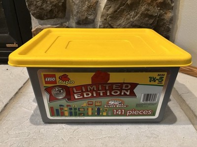 LEGO Duplo Silver/Yellow Plastic Storage Container - Empty Box