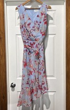 Eliza J Floral Print Polyester Maxi Dress In Blue Moon Size 14