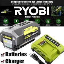 40V 8.0Ah Lithium Battery and Rapid Charger Kit for Ryobi 40 Volt Batteries