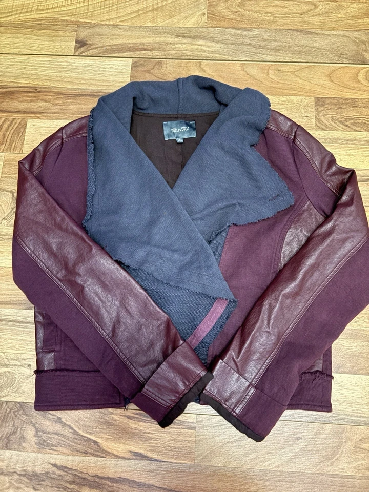 Miss Me 人造皮革装饰夹克栗色 S 码 — 第 2/4 张图片