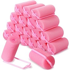 Geyoga 18PCS Large Sponge Hair Rollers Soft Foam Curlers for Women Pink