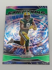 2024 Josh Jacobs Panini Prizm Fireworks - Green Prizm Packers