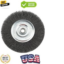 6-Inch x 5/8 - 1/2-Inch Arbor, Carbon Steel Crimped Bench Wire Wheel - 0.012-...