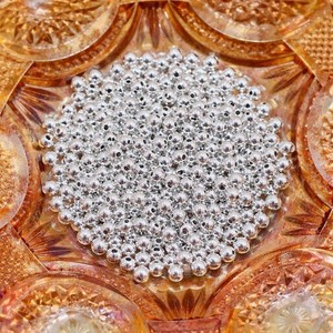 Spacer Beads 4mm Round Sterling Silver Plated Smooth Filler Beads 600 Piece Lot