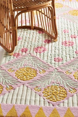 Hand- Tufted Designer Ellen Floral Premium Modern Carpet Home Decor 5x8, 6x9