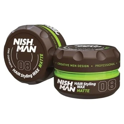 NISHMAN Haarstyling Wachs Für Männer 08 – Matte 150g – Vanille Duft