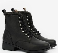 BARBOUR Black Leather Lined Ankle Boots UK3 EU36 £139