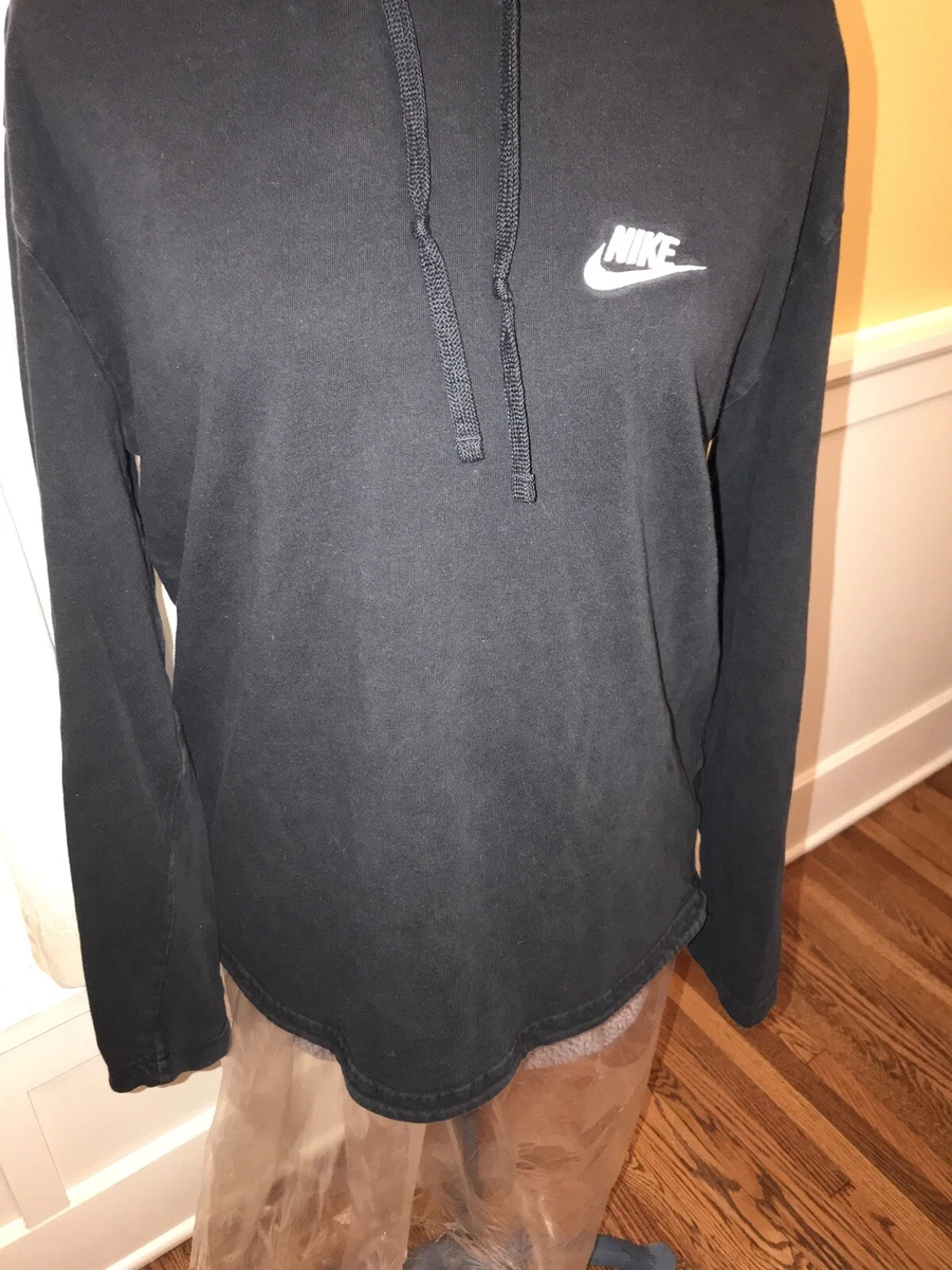 Praktisch Spookachtig Verhandeling NIKE Lightweight Hoodie VINTAGE Black W/White Logo Men's LARGE Super Comfy  | eBay