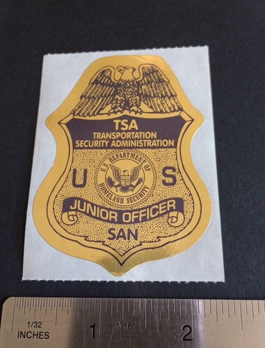 Adesivo decalcomania Dipartimento della Sicurezza Nazionale degli Stati Uniti pellicola oro vintage TSA ritirata - Foto 6 di 7