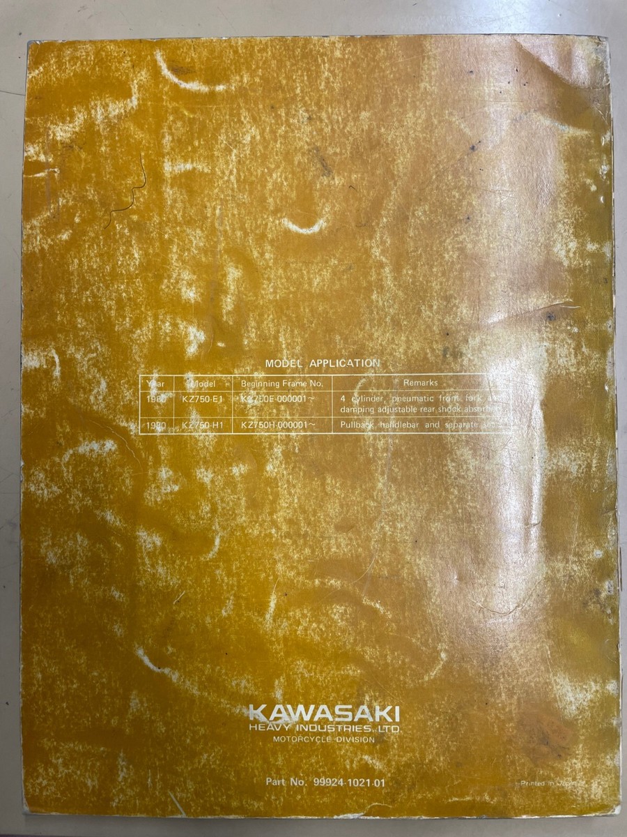 Genuine Kawasaki Service Manual KZ750 '80 KZ750-E1, H1 99924-1021