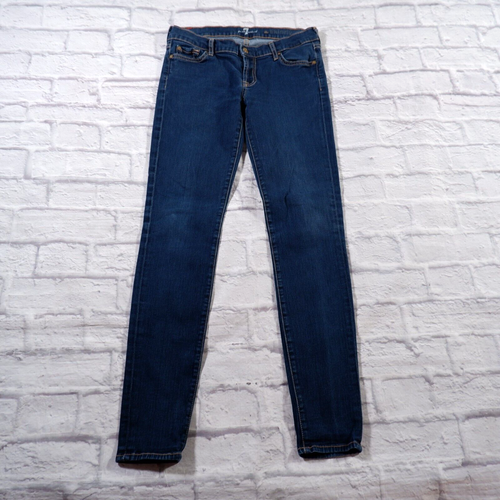 7 for all Mankind the Skinny Dark Wash Low Rise Damen Blue Jeans 29 x 30