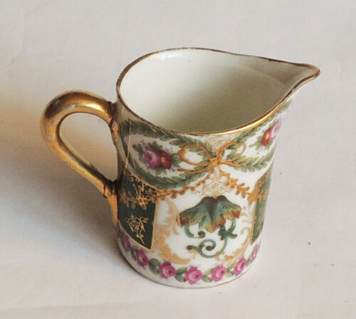 Antique Fine Royal Vienna Porcelain Coffee Cup Hand Painted Flowers w Gold Trim - Picture 3 of 8