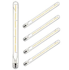 5Pack T8 LED Tubular Light Bulb, Long Edison Vintage, 5W 40W , 2700K, E26, 450LM