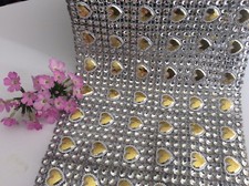 Nastro cuore rete strass diamante cristallo matrimonio torte ARTIGIANATO 11,8 cm larghezza