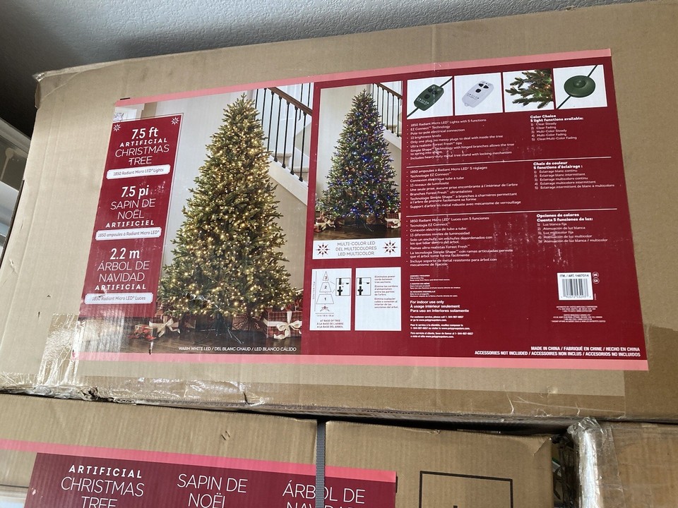 Home Accents Holiday 7.5ft PreLighted Tree Green eBay