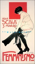 Italian Feminist Art 1911 Femminismo Vintage Poster Print Retro Modernism Style