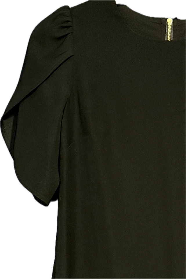 Vestido recto Cynthia Steffe negro manga tulipán talla 0 Foto 4 de 4