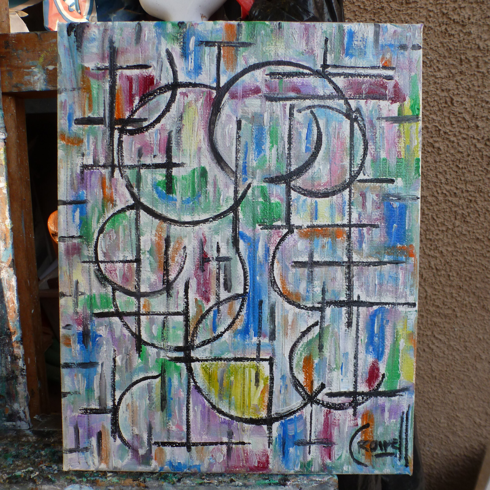 DON"T SAY GOODBYE  8x10 canvas original art Abstract oil painting signed Crowell