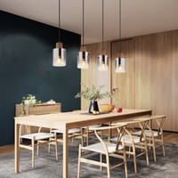 Pendelleuchte HäNgelampe Holzlampe Wohnzimmerlampe 4 Biglight