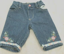 B. T. GIRLS JEANS CAPRI PANTS SIZE 6-9 MONTHS