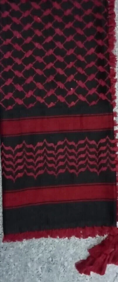 Bufanda Keffiyeh Estilo Palestino Original Mezcla Algodón Bufanda Kufiya Foto 3 de 4