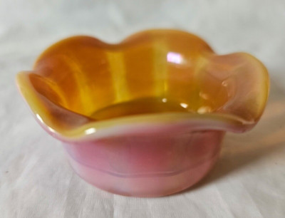 CHARMANTE FRANZÖSISCHE JUGENDSTIL MONOT STUMPF ANTIKE GLAS TISCH SALZSCHALE (B), 1900