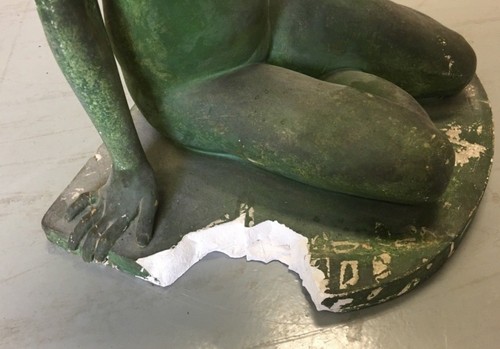Sculpture Nude Woman Art Deco C1949 Plaster Hand Made by William DeMeo 24"High - Picture 11 of 12