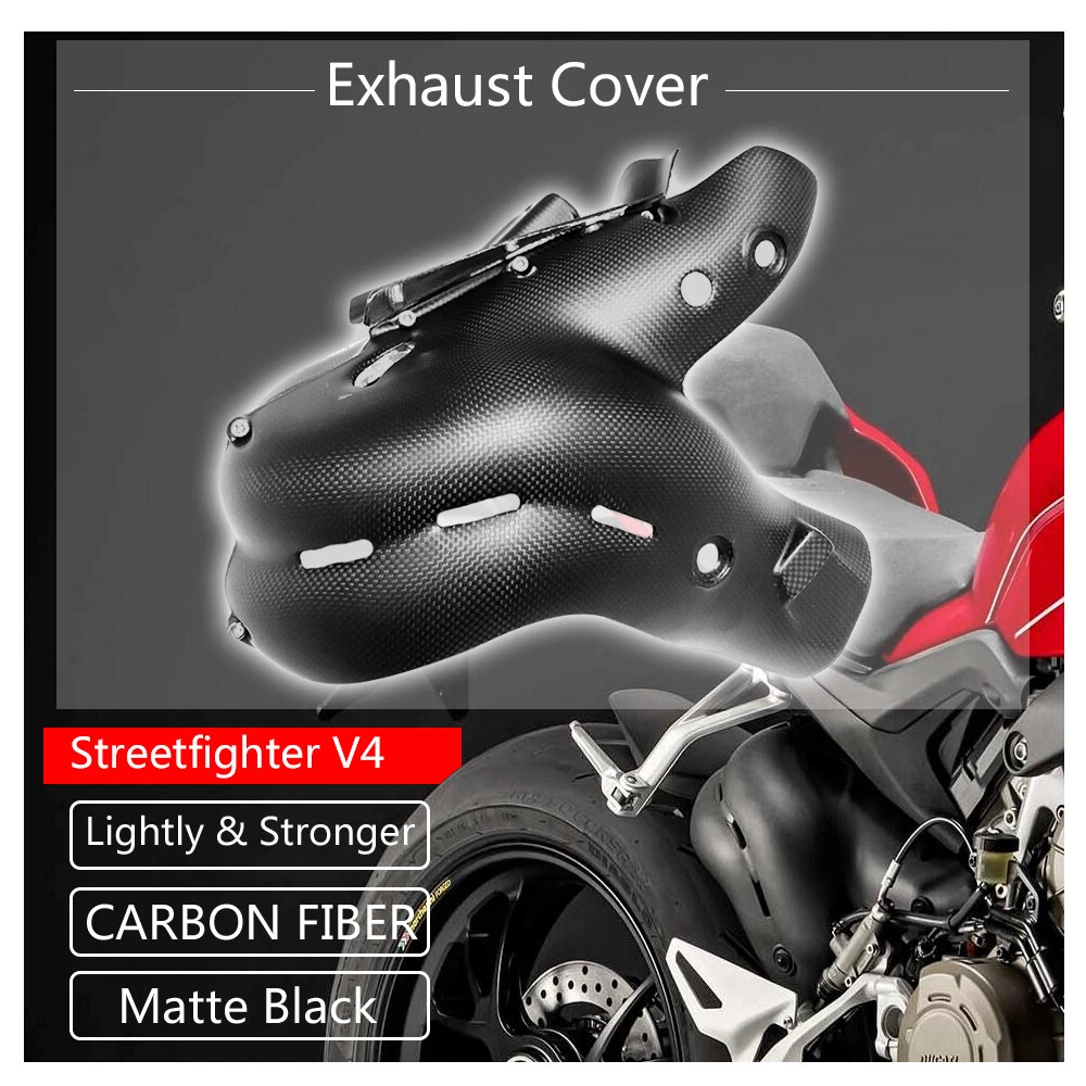 fit Ducati Panigale V4 R/S Carbon Fiber Exhaust Cover Heat Shield Fairing  Guard | eBay