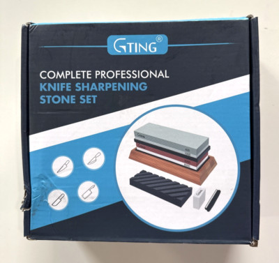 Whetstone Sharpening Stone Set Knife Sharpener 400/1000 3000/8000 Grit w/ Holder